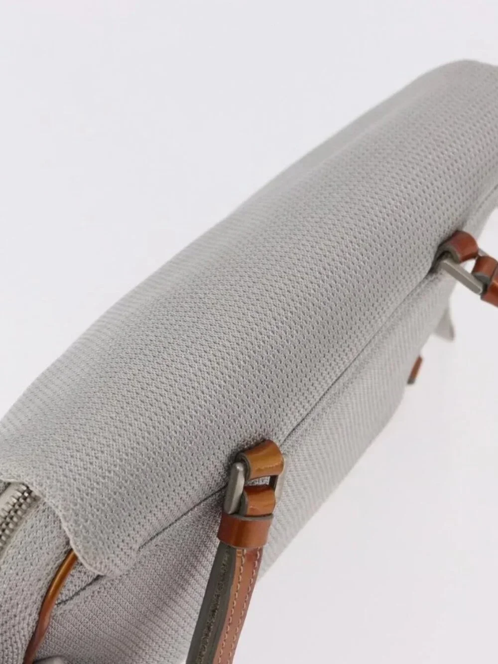 PRADA Sports Line Backpack Canvas Silver Auth